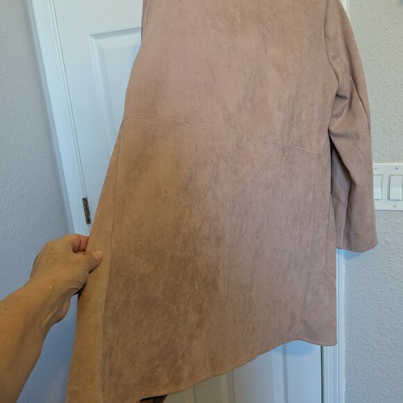 Muted Blush | Ultrasuede Duster Jacket / Long Cardigan | Dress Barn | L | EUC - Picture 2 of 8